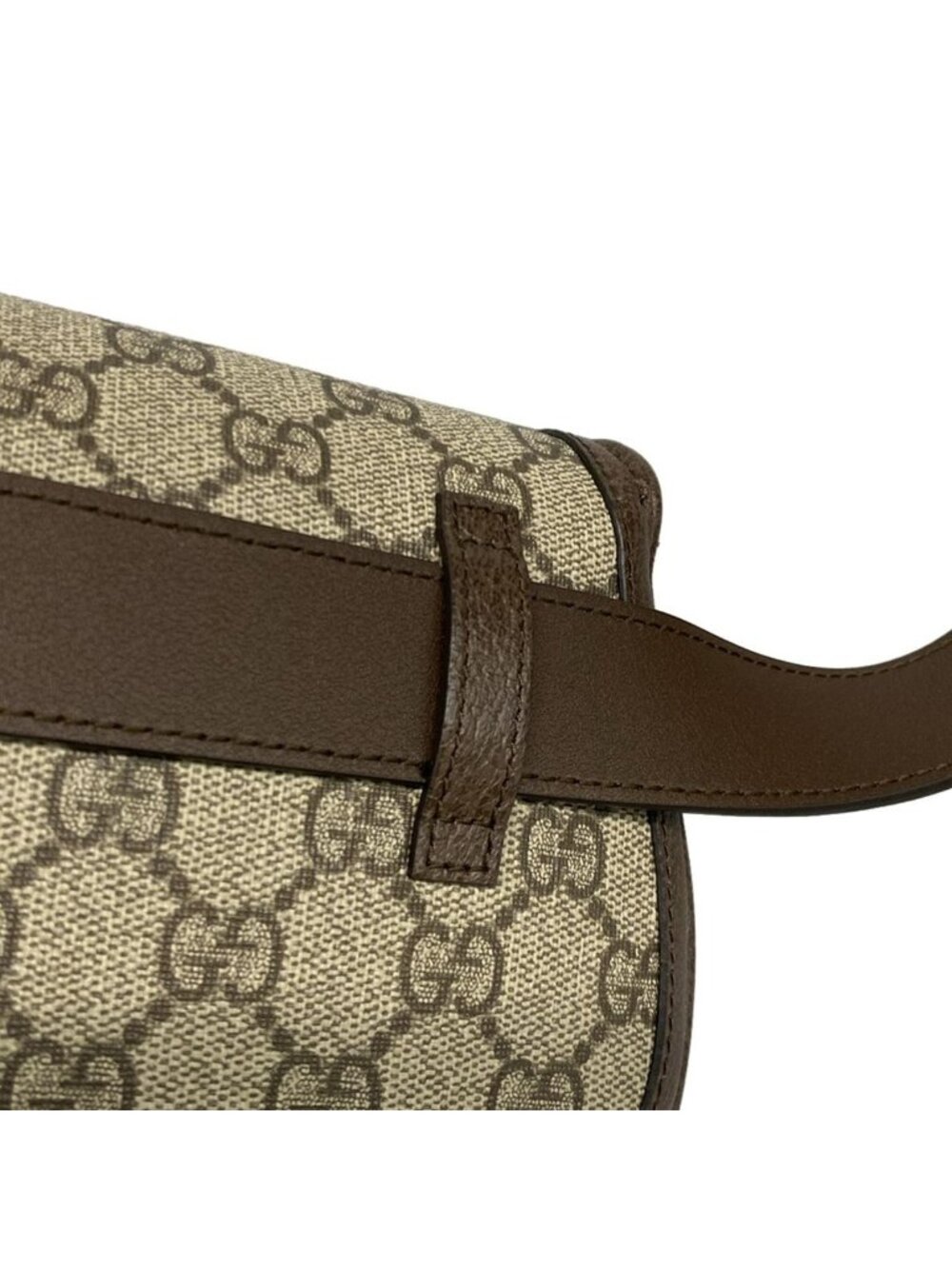 ★SOLD★ Gucci Waist Pouch Interlocking GG Plus Supreme Dark Brown Beige Leather - Picture 11 of 15